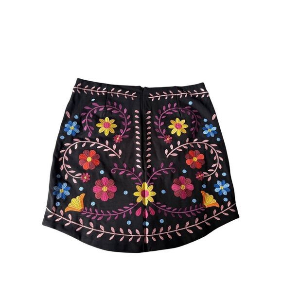 Herencia Collection MorelosState Catrina Embroidered Mini Skirt size XL Floral M - Picture 3 of 9